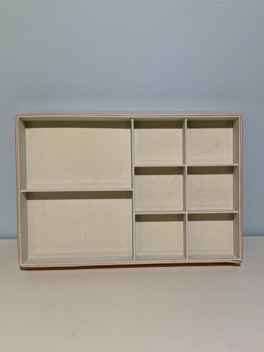 Pink Beige Multi Compartment Stackable Jewelry and Accessories Organizer Tray